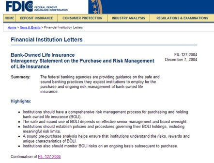 BOLI - bank owned life insurance.